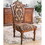 Traditional Fancy Set of 2pcs Side Chairs Brown Cherry Solid wood Intricate Carved Details Floral Design Print Fabric Seats Formal Dining Room Furniture B011113348