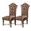 Traditional Fancy Set of 2pcs Side Chairs Brown Cherry Solid wood Intricate Carved Details Floral Design Print Fabric Seats Formal Dining Room Furniture B011113348