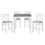 5-Piece Pack Counter Height Set Weathered Gray and White Table and Fabric Upholstered 4 Chairs Casual Dining Furniture B011115369