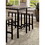 5 pc Counter Height Table Set Two Tone Design Black Gray Dining Chairs Sturdy Metal Construction PVC Plastic Top Dining Room Furniture B011115505