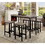 5 pc Counter Height Table Set Two Tone Design Black Gray Dining Chairs Sturdy Metal Construction PVC Plastic Top Dining Room Furniture B011115505