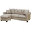 Beige Color Glossy Polyfiber Tufted Cushion Couch Sectional Sofa Chaise Living Room Furniture Reversible Sectionals Chaise B011118996