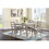 Classic Stylish Natural Finish 5pc Dining Set Kitchen Dinette Wooden Top Table and Chairs Cushions Seats Ladder Back Chair Dining Room B011119010