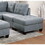 Living Room Furniture Tufted Ottoman Grey Linen Like Fabric 1pc Ottoman Cushion Nail heads Wooden Legs B011119656