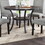 Dining Room Furniture Natural Wooden Round Dining Table 1pc Dining Table Only Nailheads and Storage Shelve B011119663