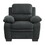 Plush Seating Chair 1pc Dark Gray Textured Fabric Channel Tufting Solid Wood Frame Modern Living Room Furniture B011122282