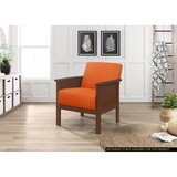 Durable Accent Chair 1pc Luxurious Orange Upholstery Plush Cushion Comfort Modern Living Room Furniture