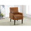 Luxurious Living Room Furniture Accent Chair with Arm, Brown Leather-Like Upholstery Chair Wooden Legs B011127374
