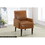 Luxurious Living Room Furniture Accent Chair with Arm, Brown Leather-Like Upholstery Chair Wooden Legs B011127374