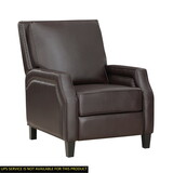Push Back Reclining Chair Dark Brown Self-Reclining Motion Chair 1pc Cushion Seat Solid Wood Frame Living Room Furniture