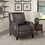 Push Back Reclining Chair Dark Brown Self-Reclining Motion Chair 1pc Cushion Seat Solid Wood Frame Living Room Furniture B011128300
