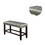 Counter Height 1pc Bench Dining Room Silver Faux Leather Cushion Tufted Seat Wooden Base Comfort Seat Kitchen Dining B011130021