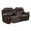 Double Glider Reclining Love Seat with Center Console Brown Faux Leather Upholstered Contemporary Living Room Furniture B011133253