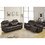 Double Glider Reclining Love Seat with Center Console Brown Faux Leather Upholstered Contemporary Living Room Furniture B011133253