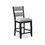 2pc Set Black Farmhouse Style Ladder Back Counter Height Side Chair Stool Gray Color Upholstered Seat and Back Dining Room Wooden Furniture B011135074