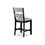 2pc Set Black Farmhouse Style Ladder Back Counter Height Side Chair Stool Gray Color Upholstered Seat and Back Dining Room Wooden Furniture B011135074