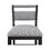 2pc Set Black Farmhouse Style Ladder Back Counter Height Side Chair Stool Gray Color Upholstered Seat and Back Dining Room Wooden Furniture B011135074