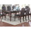 Majestic Formal Set of 2 Side Chairs Brown Finish Rubberwood Dining Room Furniture Intricate Design Cushion Upholstered Seat Tufted Back B011138659