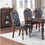 Majestic Formal Set of 2 Side Chairs Brown Finish Rubberwood Dining Room Furniture Intricate Design Cushion Upholstered Seat Tufted Back B011138659