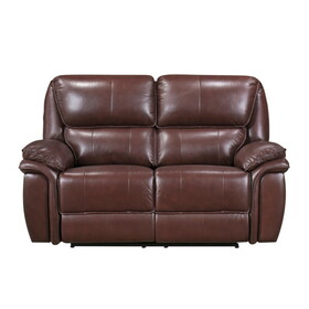 Double Reclining Loveseat Brown Leather Luxurious Comfort Style Living Room Furniture 1pc B011138860