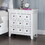 B011140213 White+Solid Wood+3 Drawers+Bedroom+Bedside Cabinet