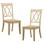 Casual Buttermilk Finish Side Chairs Set of 2 Pine Veneer Transitional Double-X Back Design Dining Room Furniture B01143555