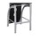 Set of 2pc Modern Style Counter Height Chairs Metal Base and Leather Upholstered Back B01143601