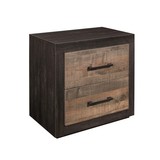 Contemporary Style Bedroom Nightstand Natural Wood Grain Look Two Tone Finish Bed Side Table Faux Wood Veneer B01146194