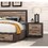 Contemporary Style Bedroom Nightstand Natural Wood Grain Look Two Tone Finish Bed Side Table Faux Wood Veneer B01146194