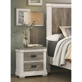 Beautiful Two-Tone Finish Nightstand Transitional Bedroom Furniture Antique Black Tone Handles B01146197