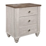 Transitional-Rustic Style Nightstand Drawers Two-Tone Finish Melamine Board Bedroom Furniture B01146199
