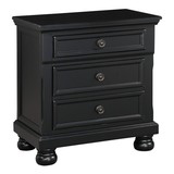 Bedroom Furniture Black Finish Bun Feet Nightstand with Hidden Drawer Casual Transitional Bed Side Table B01146201