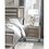 Elegant Style Silver-Gray Metallic Finish Nightstand Beveled Mirror Trim Dovetail Drawers Wooden Furniture B01146217