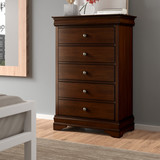 Louis Philippe Style 1pc Chest of Drawers Brown Cherry Finish Okume Veneer Bedroom Furniture B01146480