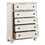 Casual White Finish 1pc Chest of Drawers Antique Bronze Tone Knobs Bun Feet Bedroom Furniture B01146547
