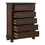 Transitional Bedroom 1pc Chest of Five Drawers Bun Feet Brown Cherry Finish Birch Veneer Home Furniture B01146551