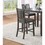 Grey Finish Dinette 5pc Set Kitchen Breakfast Counter height Dining Table w wooden Top Upholstered Cushion 4x High Chairs Dining room Furniture B01146569