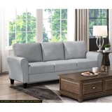 Modern 1pc Sofa Dark Gray Textured Fabric Upholstered Rounded Arms Attached Cushions Transitional Living Room Furniture B01146750
