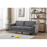 Contemporary 1pc Sofa Dark Gray with Gold Metal Legs Plywood Pocket Springs and Foam Casual Living Room Furniture B01147215