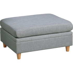 Living Room Furniture Ottoman Light Grey Dorris Fabric 1pc Cushion Ottomans Wooden Legs B01147399