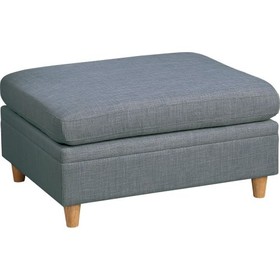 Living Room Furniture Ottoman Steel Color Dorris Fabric 1pc Cushion Ottomans Wooden Legs Deco B01147403
