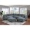 Living Room Furniture Ottoman Steel Color Dorris Fabric 1pc Cushion ottomans Wooden Legs Deco B01147403