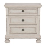 Transitional Wire-Brushed White Finish 1pc Nightstand with Hidden Drawer Bun Feet Classic Bedroom Furniture B01147617