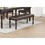 Classic Design Cherry Finish Faux Leather 1x Bench Dining Room Furniture Rubber wood Foam Cushion Carved Legs B01147898