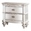 Classic Bedroom Elegant Nightstand Beige / White Finish or Antique Silver 2-Drawers Bed Side Table Plywood B01148019
