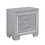 Glamourous Silver Finish 1pc Nightstand 2x Dovetail Drawers Faux Alligator Embossed Fronts Bedroom Furniture B01151368