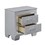 Glamourous Silver Finish 1pc Nightstand 2x Dovetail Drawers Faux Alligator Embossed Fronts Bedroom Furniture B01151368