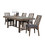 Wooden Side Chairs 2pc Set Padded Fabric-Covered Seats Natural Weathering Look Dining Room Furniture B01151372