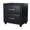 Contemporary Durable Black Faux Leather Covering 1pc Nightstand of Drawers Silver Tone Bar Pulls Stylish Furniture B01153387