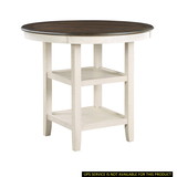 Brown and Antique White Finish 1pc Counter Height Table with 2x Display Shelves Transitional Style Furniture B01155789